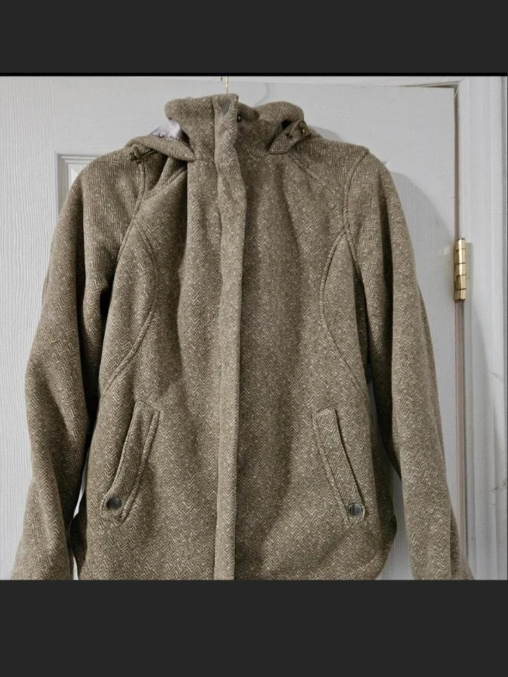 Hannah Olive-Tan Hooded Coat